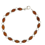 Sterling Silver Amber Bracelet (ambbra54)