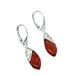 Sterling Silver Amber Earrings (ambear505)