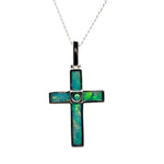 Sterling Silver Inlaid Opal Pendant (ssinp21)