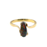 18ct Gold Black Opal Ring (blkr112)