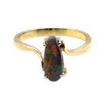 18ct Gold Black Opal Ring (blkr112)