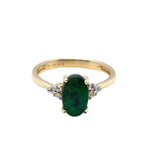 14ct Gold Black Opal Ring (blkr115)