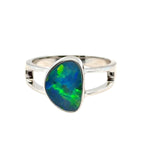 Sterling Silver Doublet Opal Ring (dr304)
