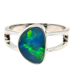 Sterling Silver Doublet Opal Ring (dr304)