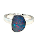 Sterling Silver Doublet Opal Ring (dr303)