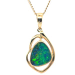 14ct Gold Doublet Opal Pendant (dp209)