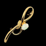 Gold Plated Solid Opal Brooch (gpsbro353)