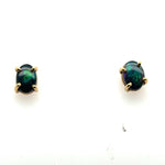 14ct Gold black opal earrings (blkear62)