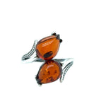 Sterling Silver Amber Ring (ambr203)