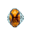 Sterling Silver Amber Ring (ambr276)