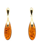9ct Gold Amber Earrings (ambe97)