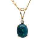 14ct Gold Black Opal Pendant (bsp33)