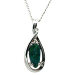 18ct White Gold Black Opal Pendant (bsp35)