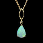 14ct Gold Solid Opal Pendant (sp3381)