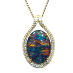 Gold Plated Sterling Silver Triplet Opal Pendant (gptp390)
