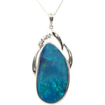 14ct White Gold Doublet Opal Pendant (dp1015)
