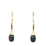 Gold Plated Triplet Opal Earrings (gpte126)