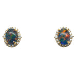 Gold Plated Triplet Opal Earrings (gpte128)