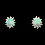 14ct Gold Solid Opal Earrings (se824)