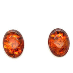 Sterling Silver Cognac Earrings (ambear1020)