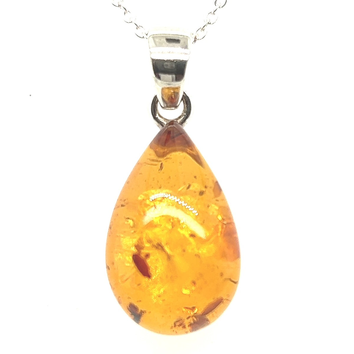 Sterling Silver Amber Pendant (ambpen101)