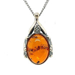 Sterling Silver Amber Pendant (ambpen1112)
