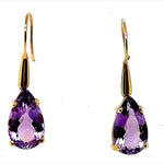 9ct Yellow Gold Amethyst Earrings (ameear2)