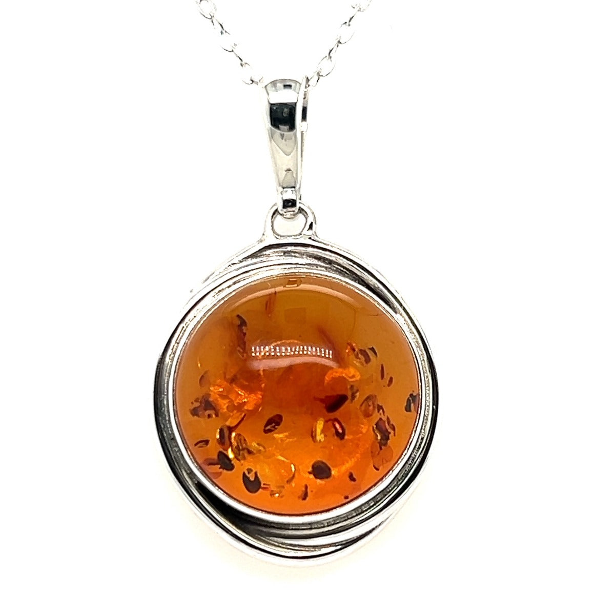 Sterling Silver Amber Pendant (amp11) Sterling Silver Amber Pendant (amp11)