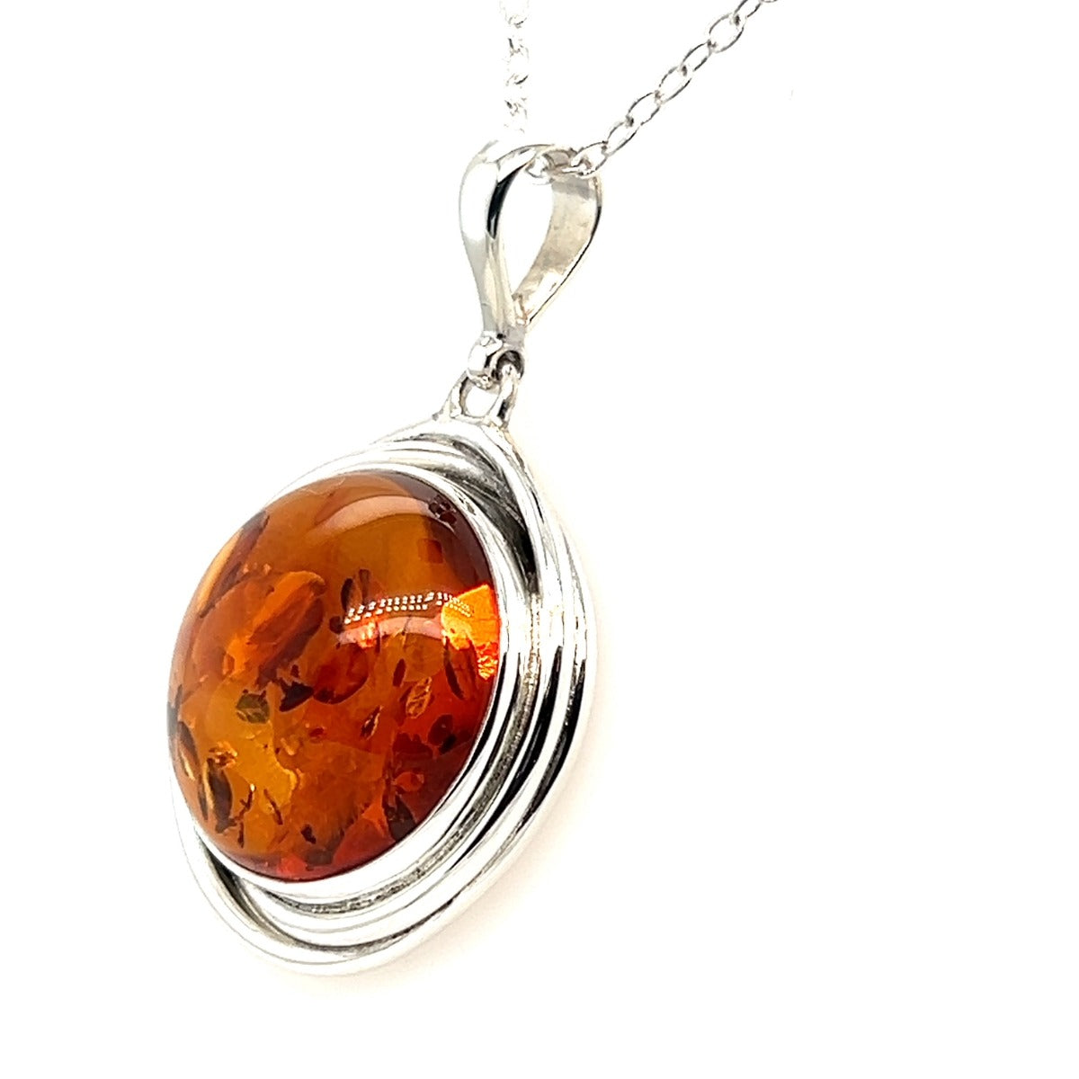 Sterling Silver Amber Pendant (amp11) Sterling Silver Amber Pendant (amp11)