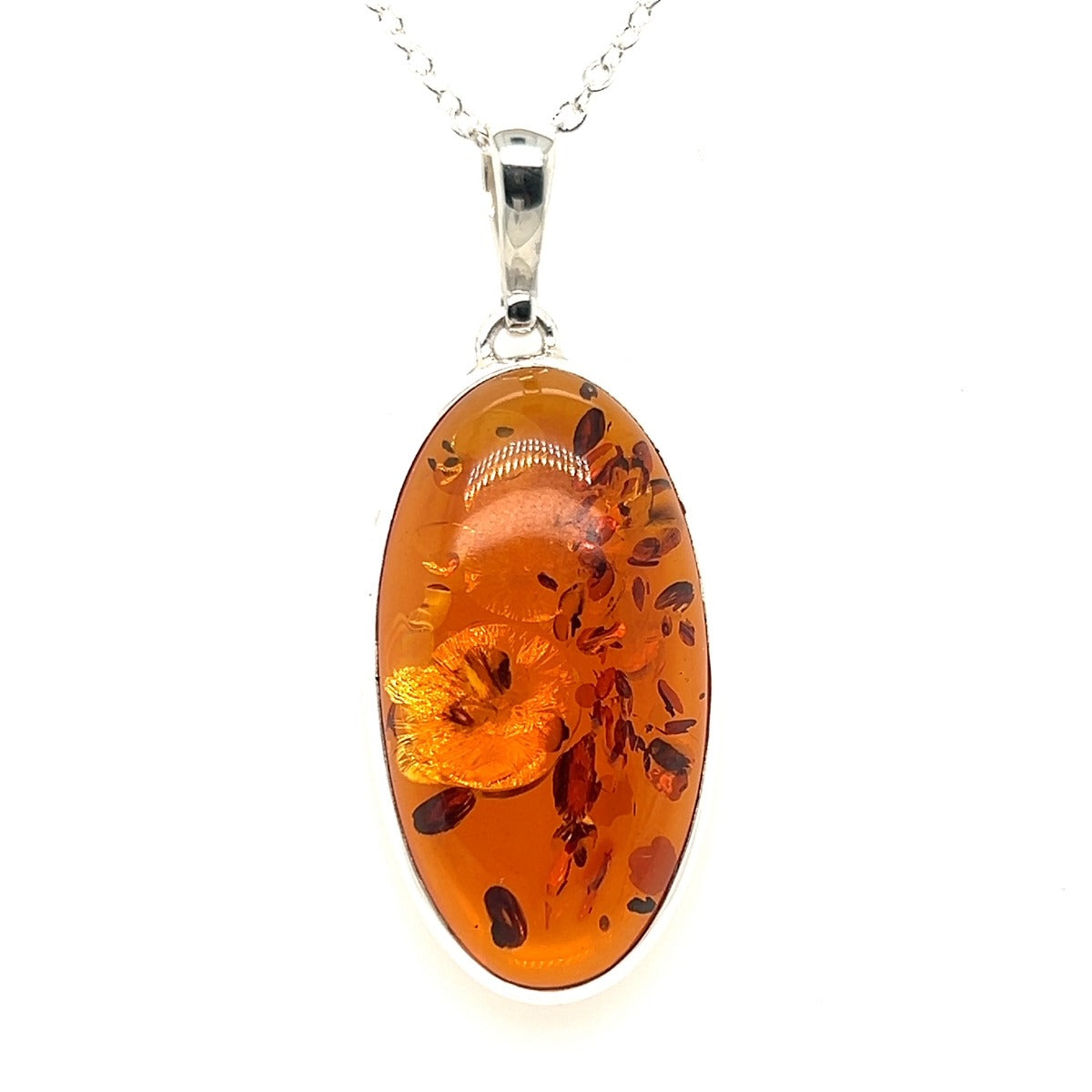 Sterling Silver Amber Pendant (amp14) Sterling Silver Amber Pendant (amp14)