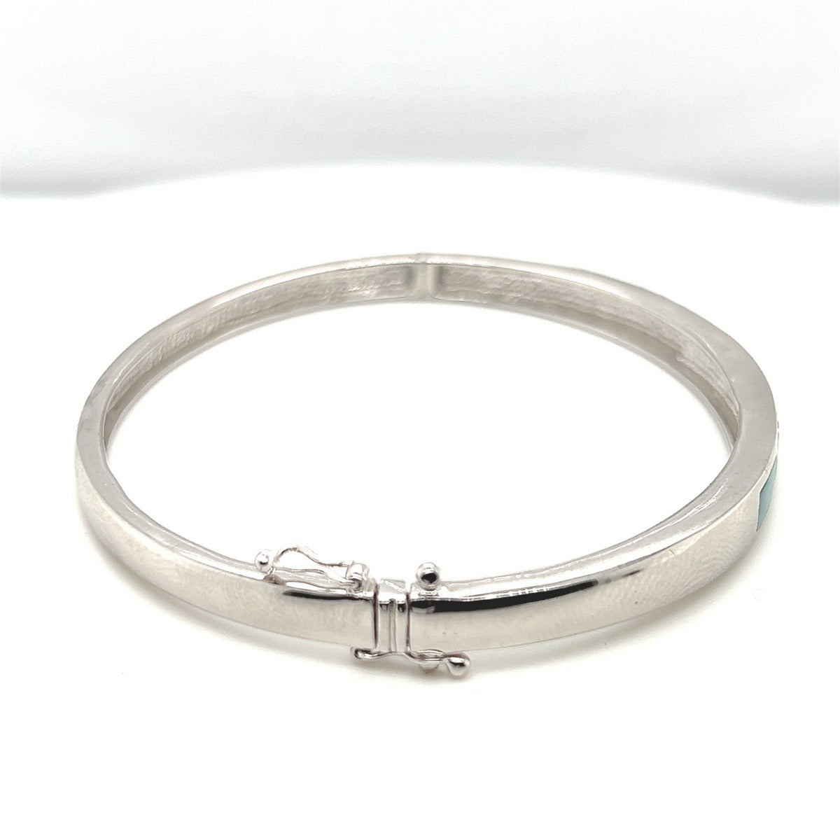 Sterling Silver Inlaid Opal Bangle (bangle10) Sterling Silver Inlaid Opal Bangle (bangle10)