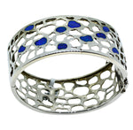Sterling Silver Inlaid Opal Bangle (ssban27)