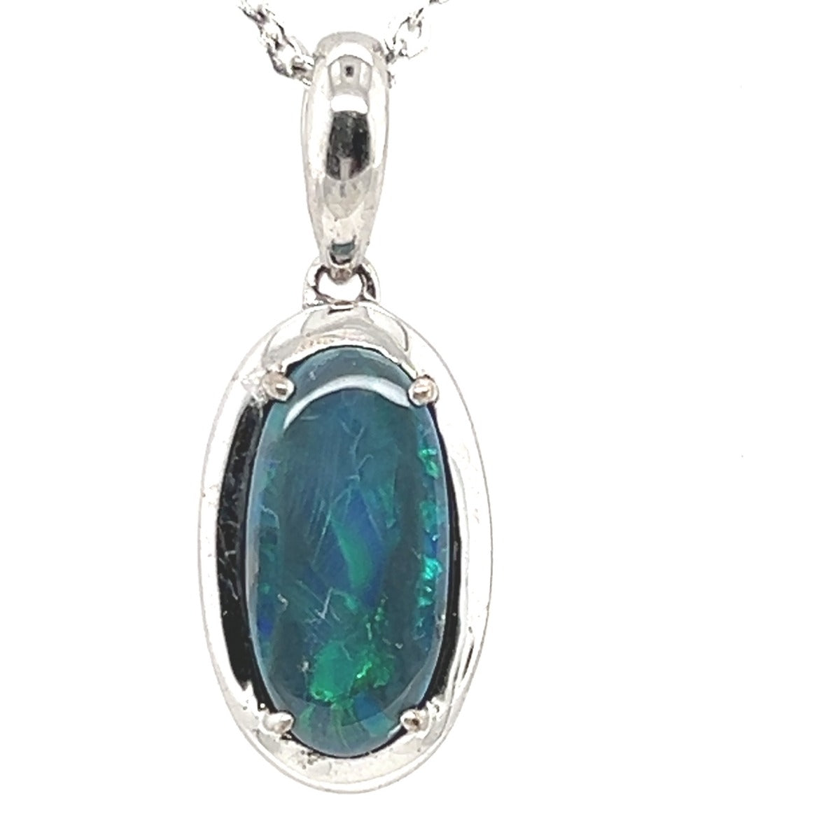 Sterling Silver Black Opal Pendant (ssblk990) Sterling Silver Black Opal Pendant (ssblk990)