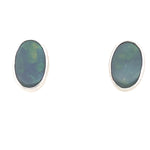 14ct White Gold Black Opal Earrings (blkear60)