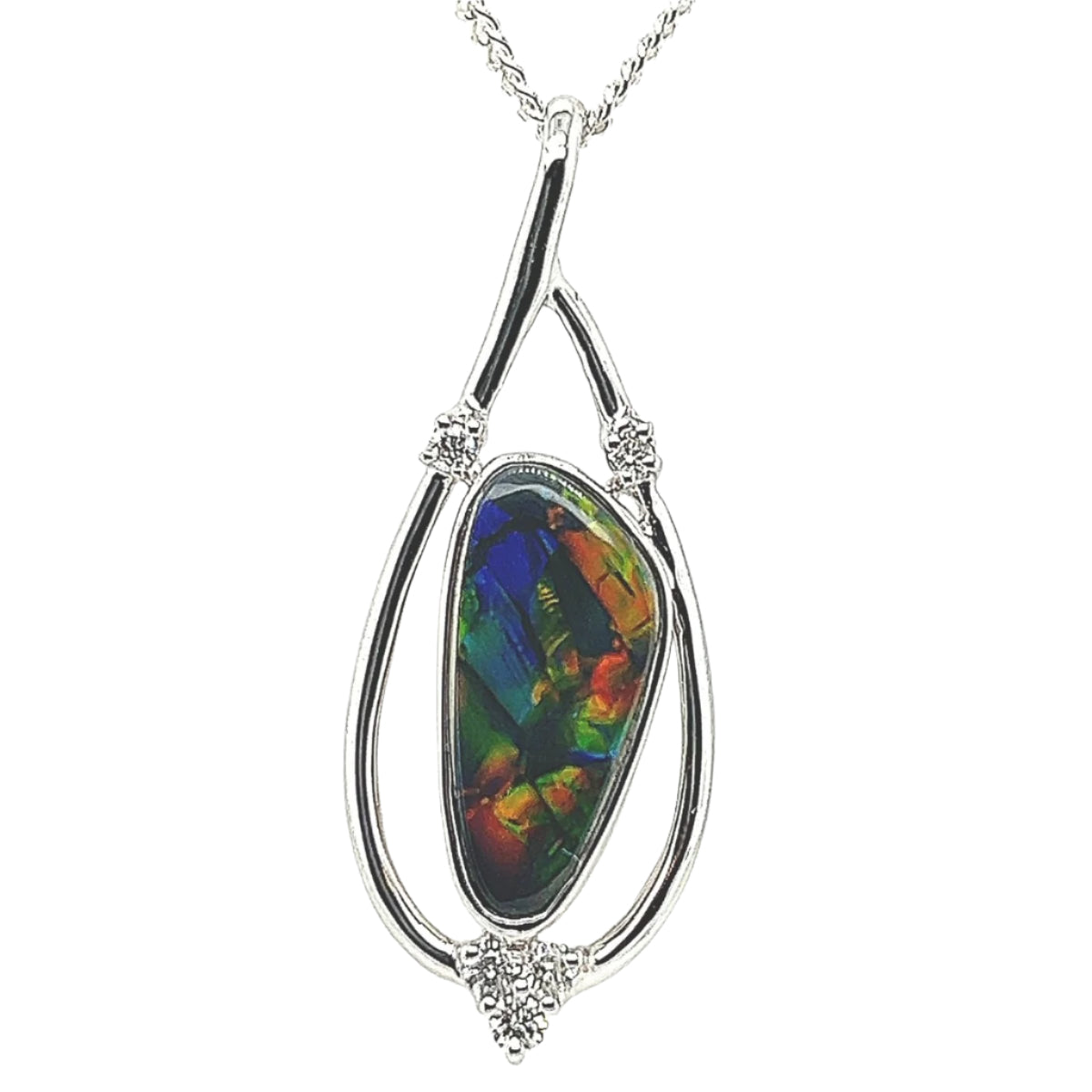 18ct White Gold Solid Black Opal Pendant (sp1117) 18ct White Gold Solid Black Opal Pendant (sp1117)