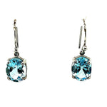 Sterling Silver Blue Topaz Earrings (bluetear2)