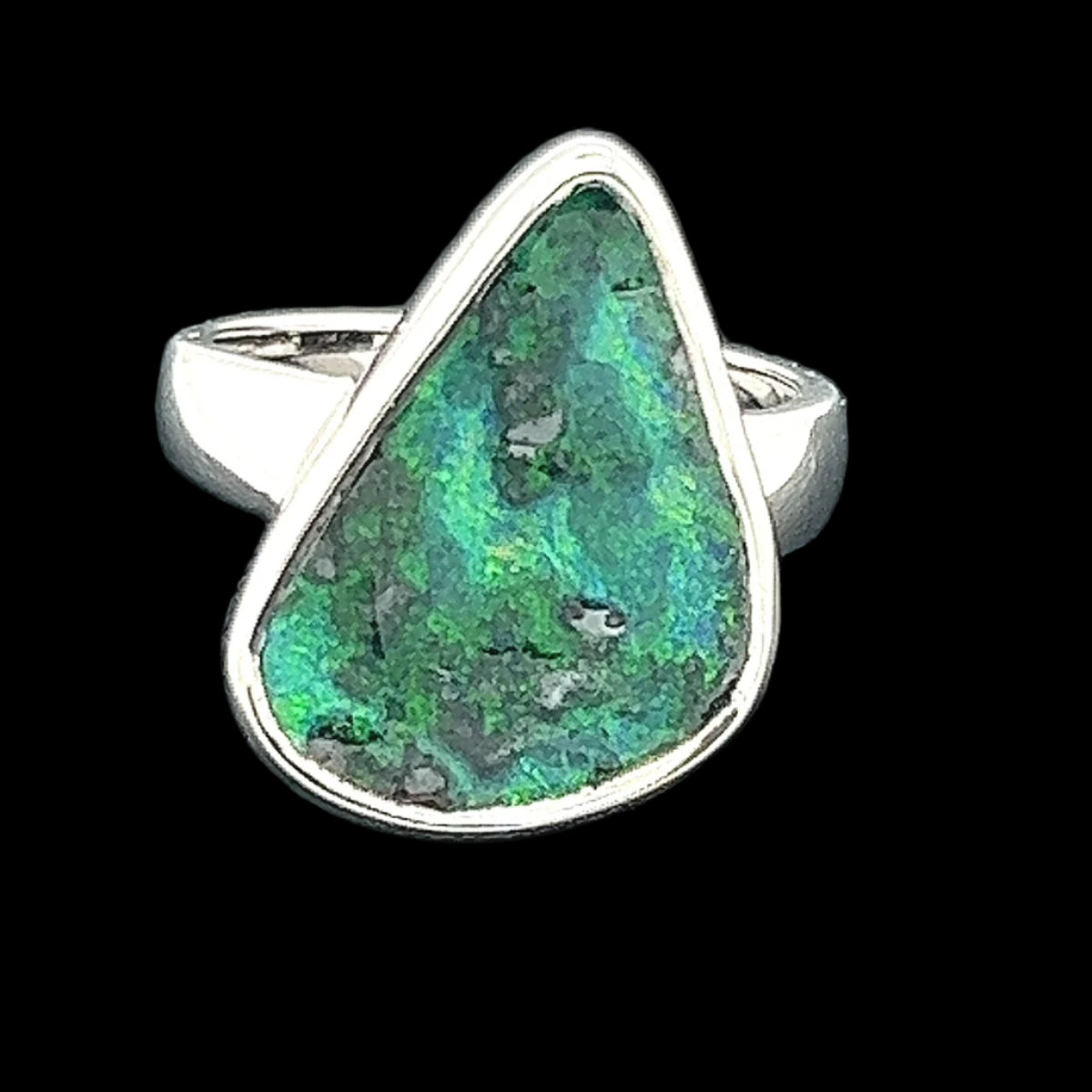Sterling Silver Solid Boulder Opal Ring (ssr7799) Sterling Silver Solid Boulder Opal Ring (ssr7799)