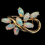 18ct gold opal brooch with 8 opals (br7811)