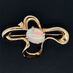 Irregular 18ct Yellow Gold Solid Opal Brooch (br3326)
