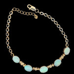 Gold Plated Solid Crystal Opal Bracelet (gpsb7487)