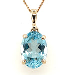 9ct Gold Blue Topaz Pendant (btpen101)