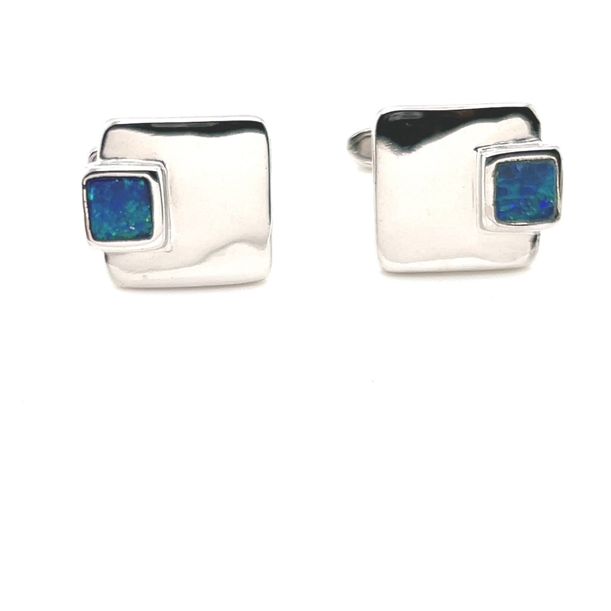 Sterling Silver Doublet Opal Cufflinks (sscuf33) Sterling Silver Doublet Opal Cufflinks (sscuf33)