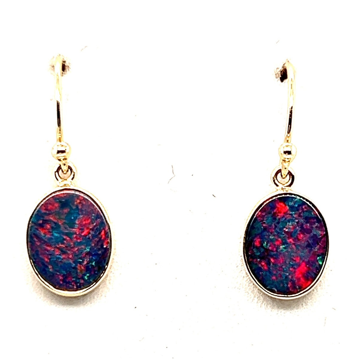 9ct Gold Doublet Opal Earrings (de100) 9ct Gold Doublet Opal Earrings (de100)