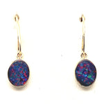 9ct Gold Doublet Opal Earrings (de105)