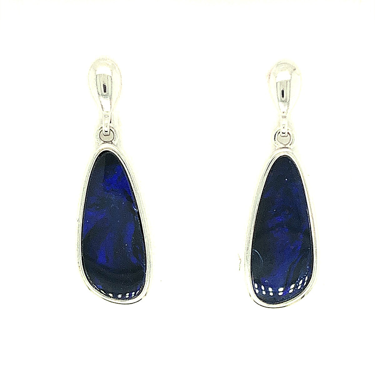 Sterling Silver Drop Doublet Opal Earrings (ssde6) Sterling Silver Drop Doublet Opal Earrings (ssde6)