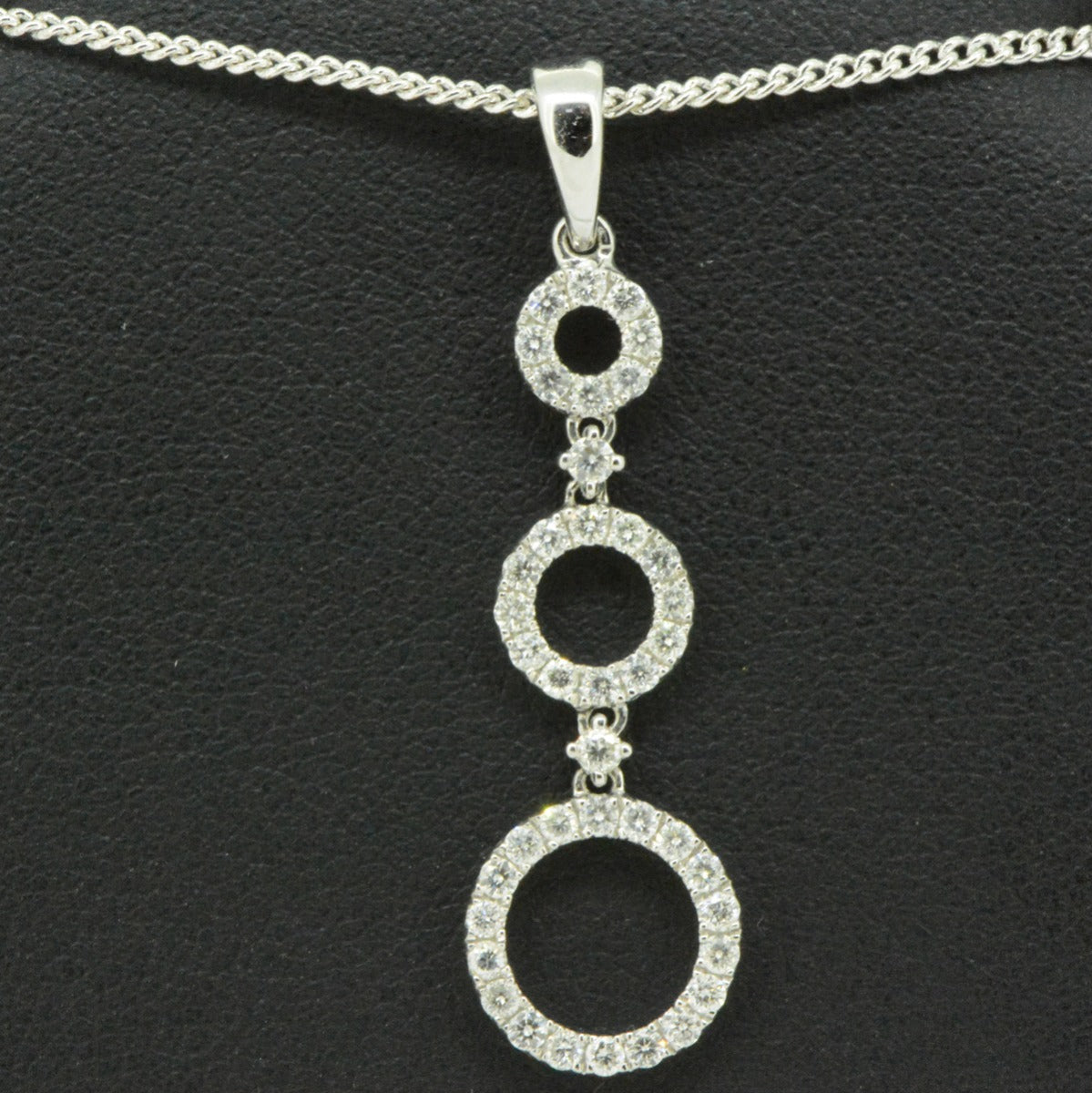 0.46ct Triple Circle Diamond Pendant Set in 18ct White Gold