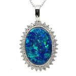 14ct White Gold Doublet Opal Pendant (dp789)