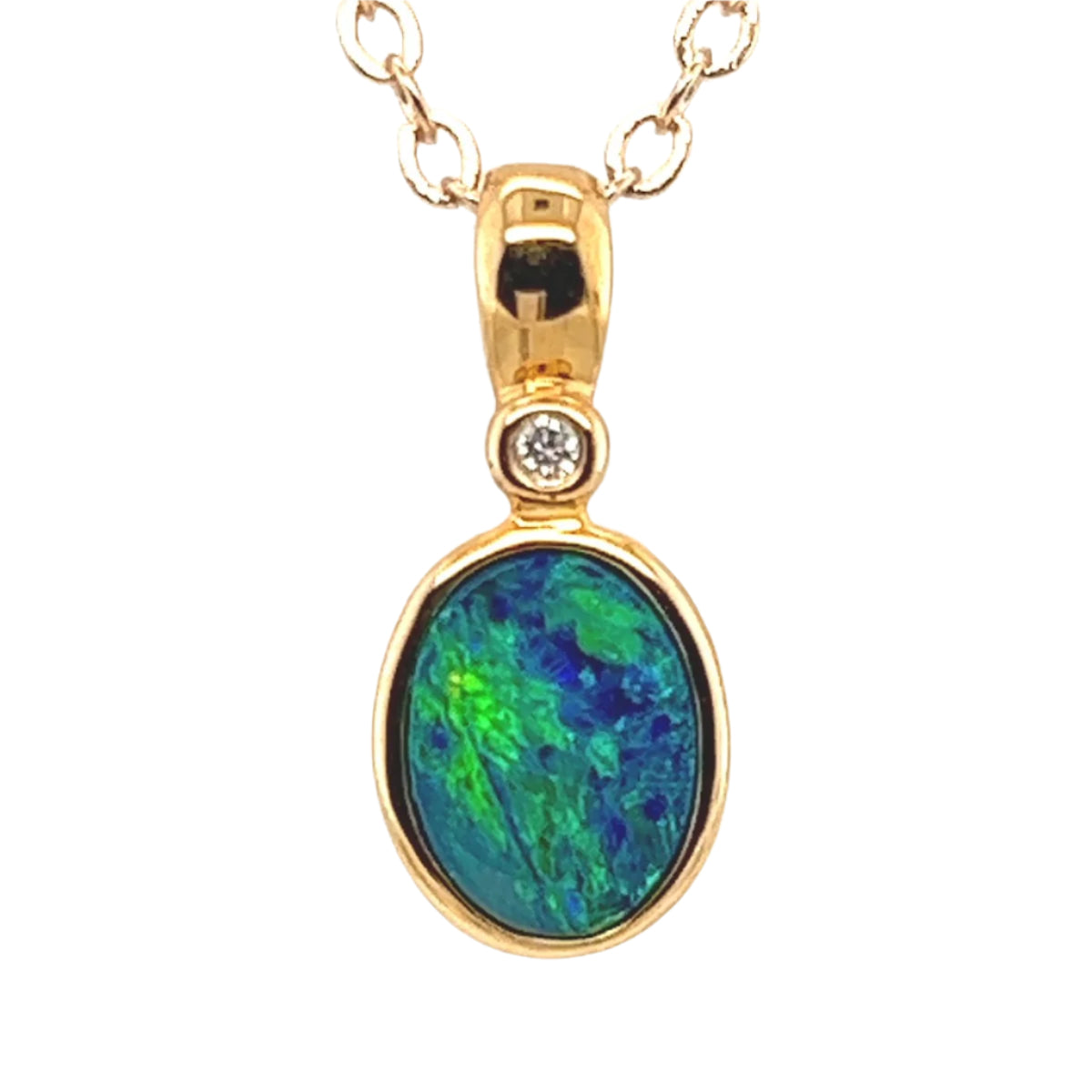14ct Gold Doublet Opal Pendant (dp321)