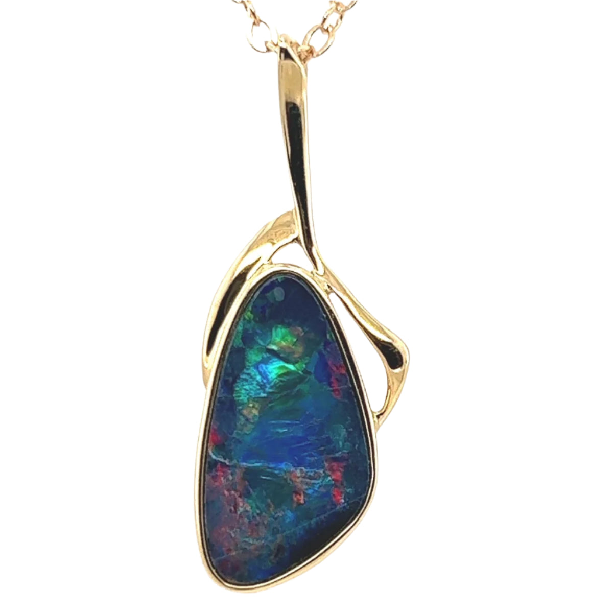 14ct Gold Doublet Opal Pendant (dp331) 14ct Gold Doublet Opal Pendant (dp331)