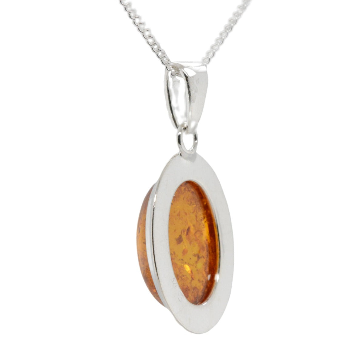 Sterling Silver Amber Pendant (SAP9177)